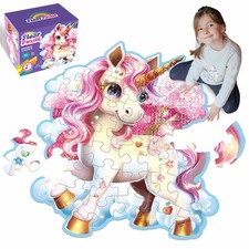 Jumbo Floor Puzzle for Kids,48 Piece Unicorn Large Jigsaw Puzzles,Puzzle for ...