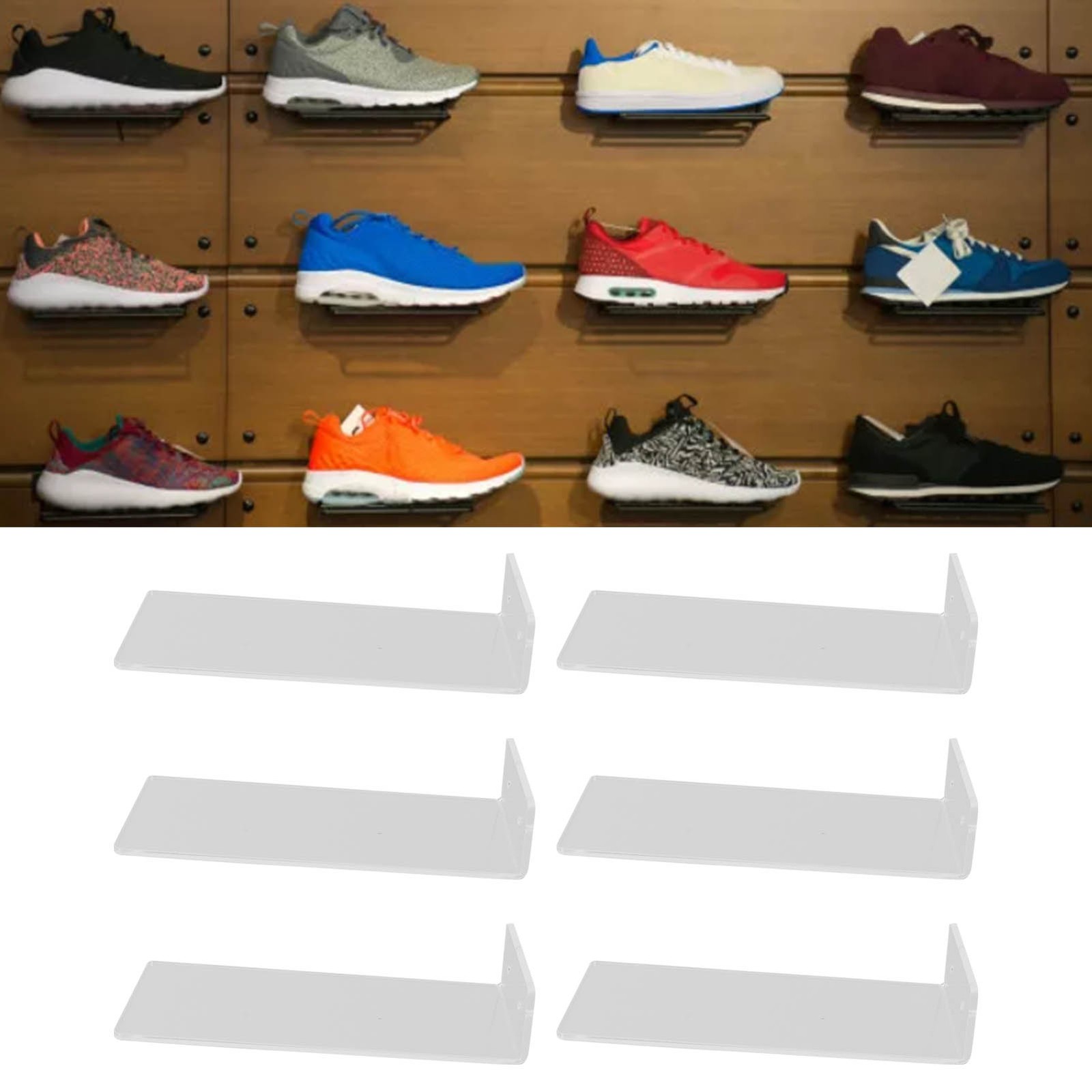 NEW 6PCS Star Signature Shoe Display Rack Basketball Soccer Boots Display Rack