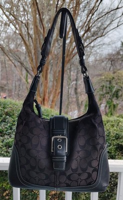 バッグ COACH shoulder bag Black canvas y2k Coach MEDIUM Vintage 6823 Soho Y2K Black Signature C Canvas