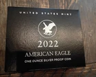 American Eagle 2022 Proof Silver Dollar One Ounce 22EA With Box And COA