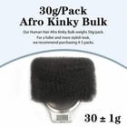 Afro Kinky Bulk Human Hair 14 Inch Natural Black for Twists Braids Locs Repair — photo 7