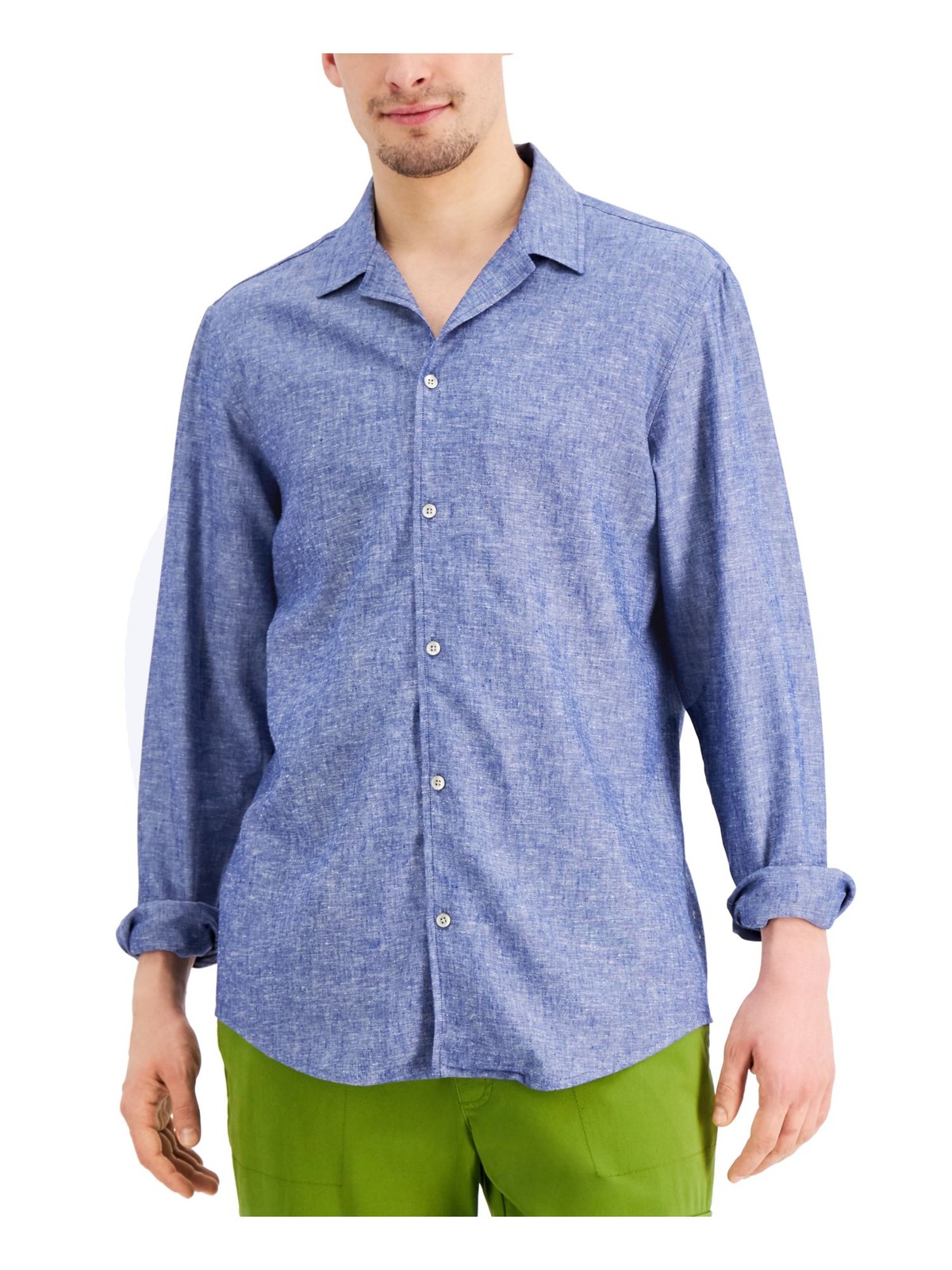 INC Mens Navy Collared Classic Fit Button Down Shirt S 4390₽