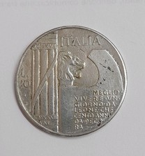 Lire 20 Mussolini MCMXLIII. Rarita. Misure 36 Mm.