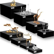 8 Pack Acrylic Buffet Risers - 3 to 10 Inch Decorative Cube Boxes, Display Stand