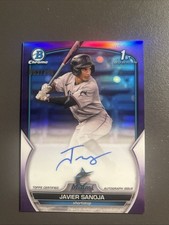 2023 Bowman Chrome Prospect Auto Javier Sanoja 1st /250 Purple Refractor (AU,RC)