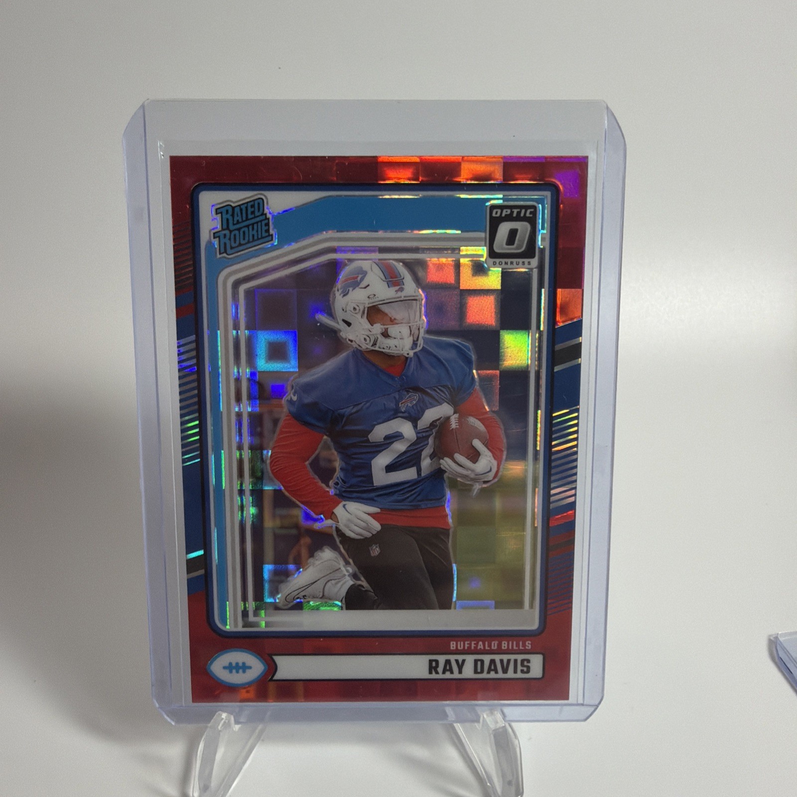 2024 Panini Donruss Rated Rookie Ray Davis #316 Optic Preview Red Pandora Prizm