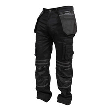 Men's Cargo Work Trousers Heavy Duty Combat Pants with Holster Pockets