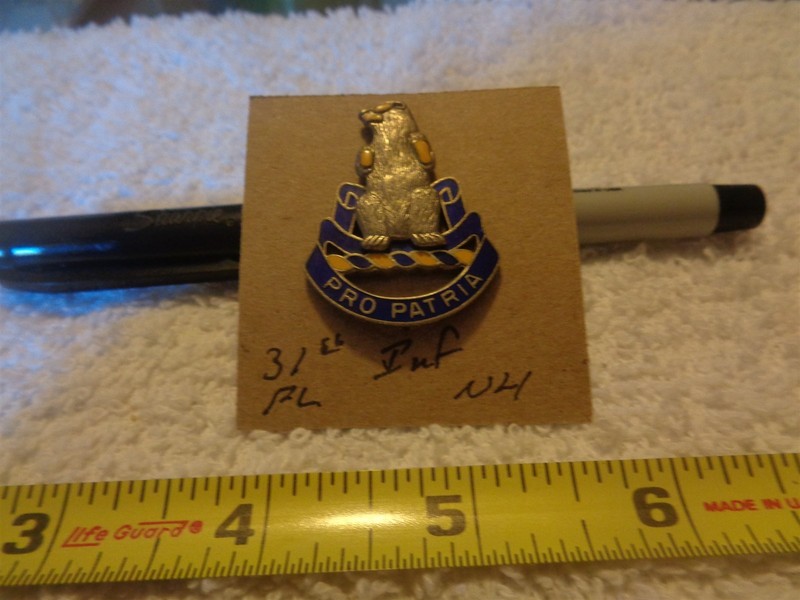 31st Infantry NH Unit Crest, DI, DUI (DRAW#Z10)