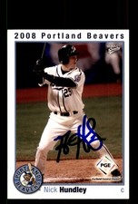 Signed Baseball Card Auto Nick Hundley 2008 MultiAd Portland Beavers