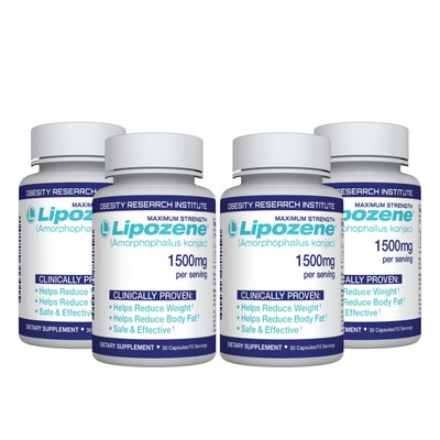 Lipozene Diet Pills Weight Loss Supplement 4 Bottles 30 Capsules Each Total 120