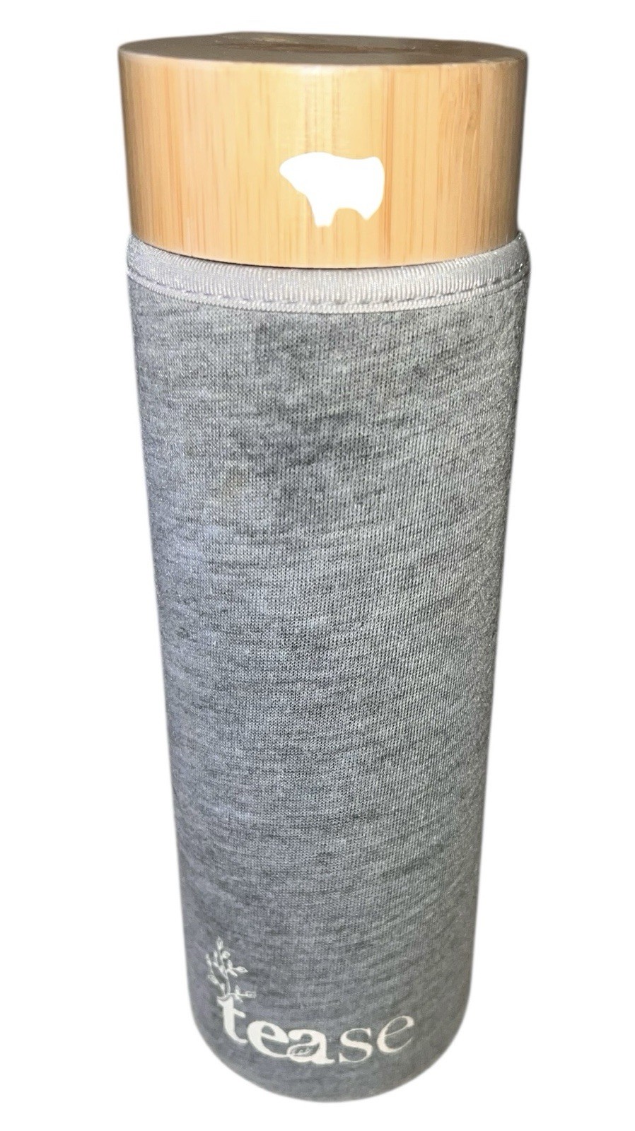 Tease Double Walled Glass Tea Bottle W/Screw On Lid, Tea Filter And Sleeve