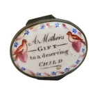 18th Century Bilston Enamel 'A Mothers Gift to a Deserving Child' Patch Box