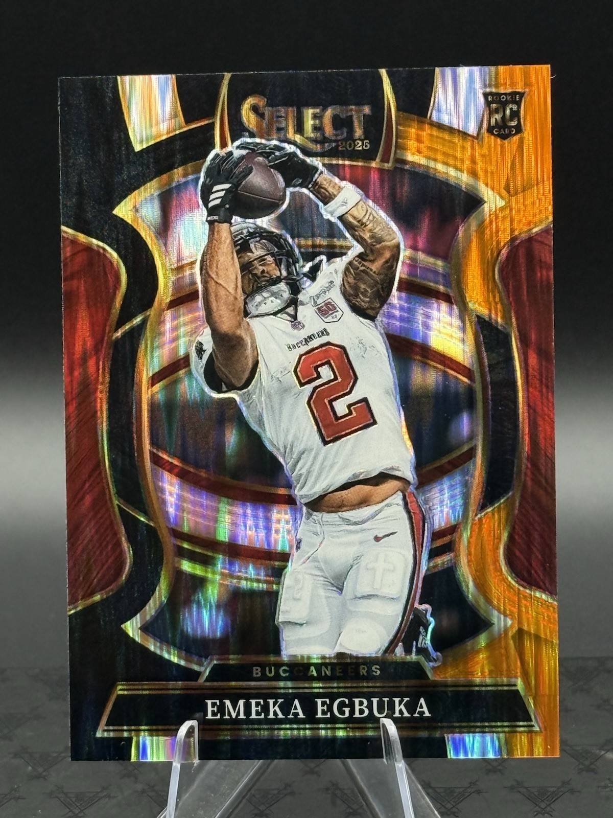 2025 Select Black and Gold Prizm Shock Emeka Egbuka #37 Buccaneers (RC)
