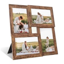 4x6 Collage Picture Frames, Multi Family Photo Frame with 4x6 in Rustic Brown
