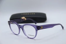 NEW VERSACE 3199-S 95/71 CLEAR PURPLE GOLD AUTHENTIC FRAMES EYEGLASSES 53-20