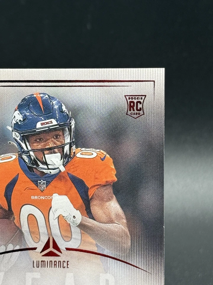 2023 Panini Luminance MARVIN MIMS Red Ink Rookie RC On Card Auto Broncos 🔥 - Image 3 of 4
