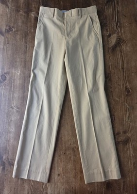 Tommy Hilfiger Chino Pants Boys Tan Cotton Slash Pocket Flat Front Preppy 12 Reg