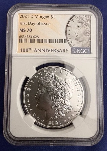 2021 D $1 MORGAN SILVER DOLLAR NGC MS70 FIRST DAY OF ISSUE