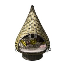 DEDON Hanging Lounger Nestrest Dedon Geflecht Olivegrün Grün Braun 