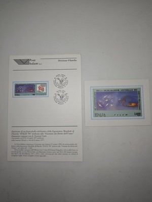 ORDNER UND AK WELTPHILATELIE AUSSTELLUNG 1998 MENSCHENRECHTE