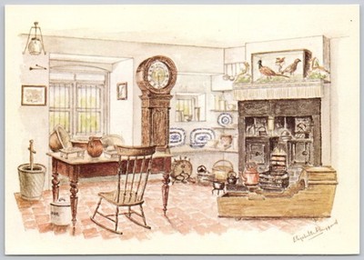 Bakewell England UK Art Vintage Postcard Victorian Kitchen