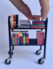 Miniature Library Cart (1:12 Scale)  - Perfect For Displays Miniature Books!