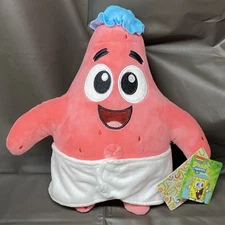 Nickelodeon Patrick Star 9" Plush JHWH Viacom Tags In A Towel & Shower Cap