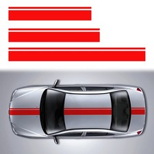 3PCS Car Hood Body Roof Modified Sport Style Stripe Sticker Graphic Vinyl Rac...