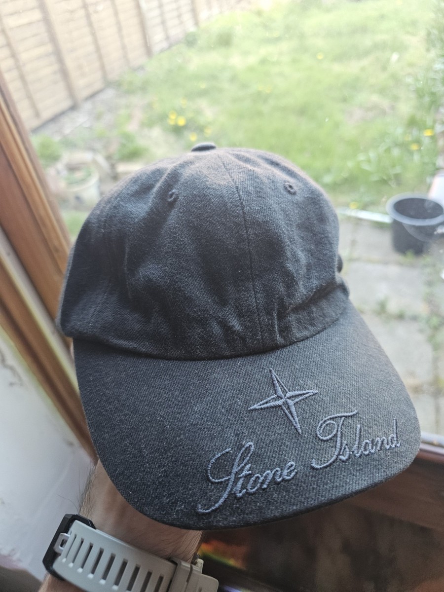 Supreme x Stone Island Twill 6-Panel Reflective Cap Black UK - Main Image