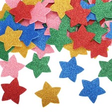 200Pcs Glitter Foam Stickers 1.8" Self-Adhesive Star-Shape Stickers Multicolor