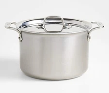 New All Clad D3 Curated 5.5 qt Brushed Stainless Steel Stockpot with Lid in Box
