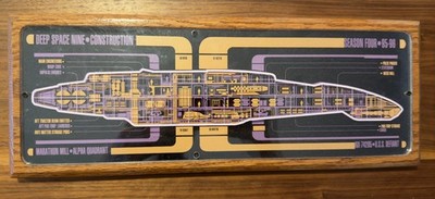 Star Trek DS9 original  Cast&Crew Gift Production Prop Season 4 Bauplan Defiant
