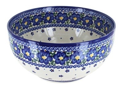 Blue Rose Polish Pottery Spring Blossom Large Mixing Bowl