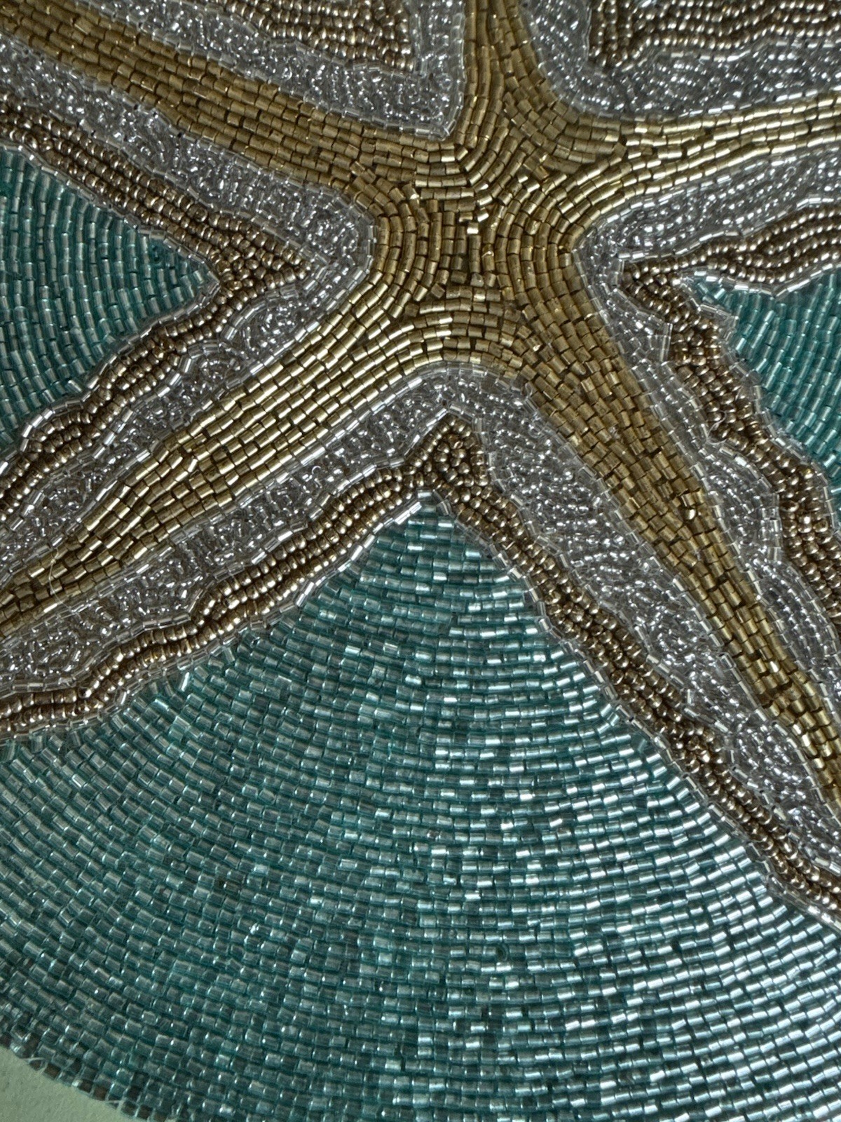 Coastal Collection Ocean Life Starfish 15in Beaded Charger Placemat India