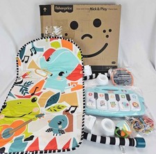 Baby Playmat Glow and Grow Kick  Play Piano Gym, Blue Musical Learning Toy with