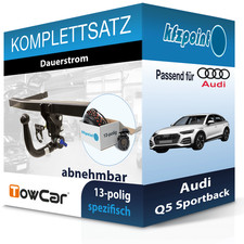 Für Audi Q5 Sportback 20- TOWCAR Anhängerkupplung abnehmbar + 13polig E-Satz neu