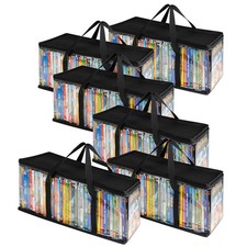 Stock Your Home DVD Storage Bags Set of 6 Media Organizer Bag for DVDs, CDs...
