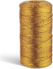 656 Feet/218 Yards Metallic Cord Gold Twine, 1.5 Mm Gold Thread String for Brace