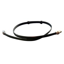 Chicos Woven Leather Alligator Tip Belt Size M L Black Western Bohemian Festival