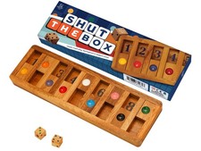 Shut The Box Board Games with Math Lover Player Wooden Box of Brain Teaser Pu...