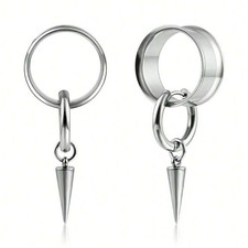 Ear Gauges Tunnels Plugs Hypoallergenic Stainless Steel Spiked Hammer Hanger ...