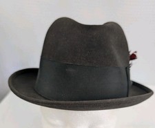 Knox New York Fifth Avenue Vintage Brown Felt Fedora Hat Size 7