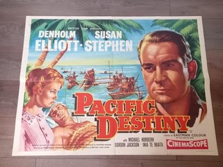 PACIFIC DESTINY 1956 BRITISH QUAD POSTER DENHOLM ELLIOTT SUSAN STEPHEN