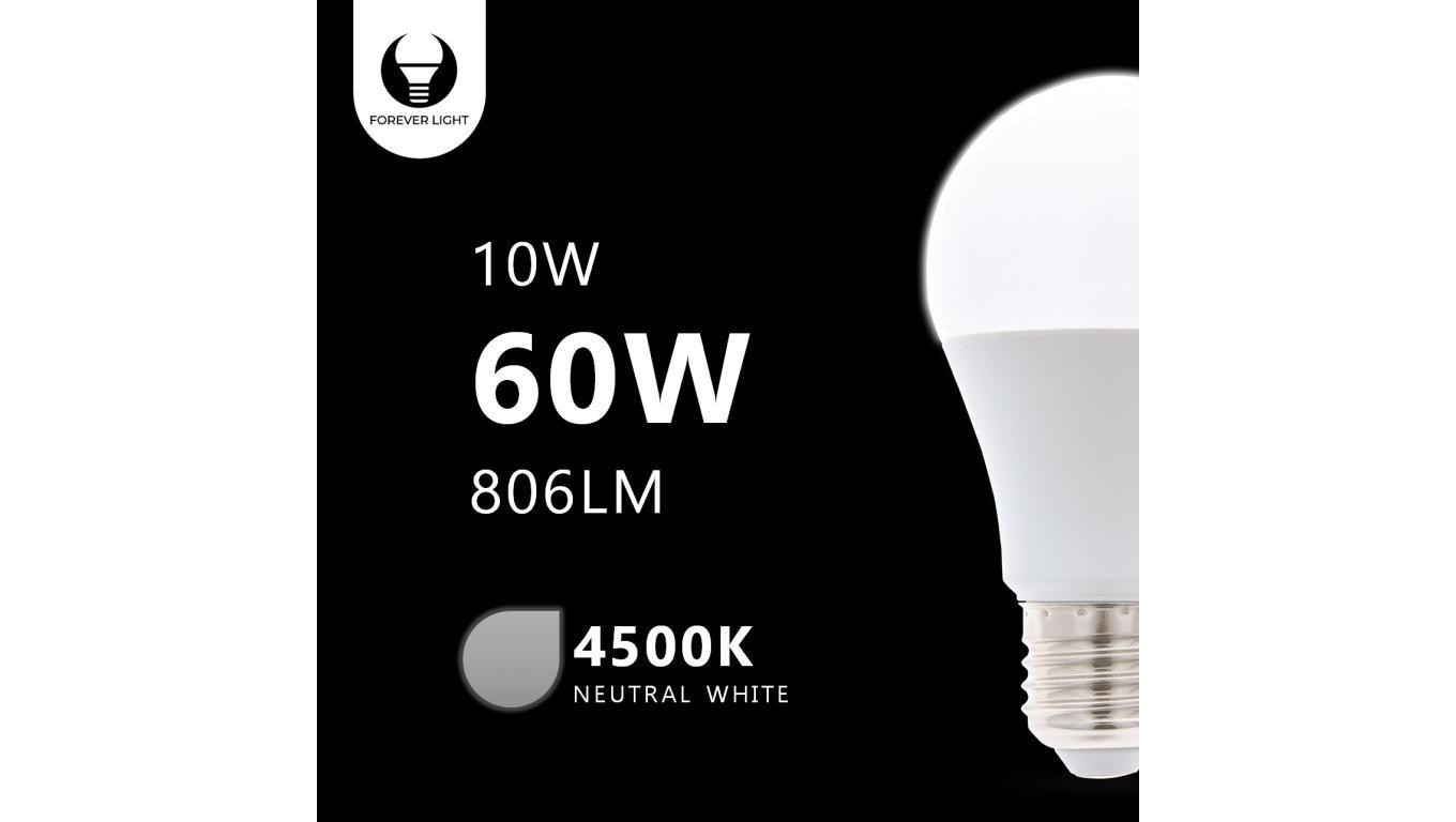 5900495839886 arwka E27 A60 10W 230V 4500K 806lm Forever Light RTV003456 T 2890₽