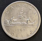 1965 Silver $1 Dollar Canada - 80% Silver