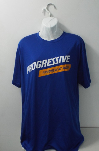 Progressive Insurance "Progress At Work" Employee Athletic Work Shirt (Blue)(XL)