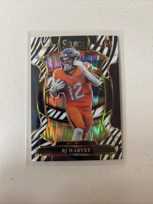 2025 PANINI SELECT FOOTBALL ZEBRA ROOKIE 10 RJ HARVEY DENVER