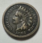 1864 Indian Head Penny *No L* Copper-Nickel Cent CIRCULATED U.S. Civil War Era