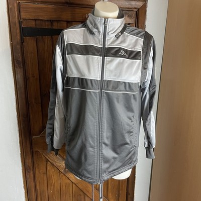 Kappa Mens Grey Full Zip Embroidered Track Jacket Size M