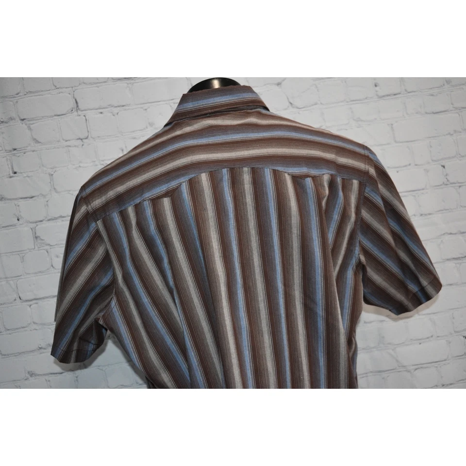 Wrangler Retro Western Shirt Mens Size 2X BIG Pearl Button Snaps Brown Blue - Image 4 of 4